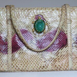 Extremely Rare Vintage Martin Van Schaak Snake Skin Hand Bag